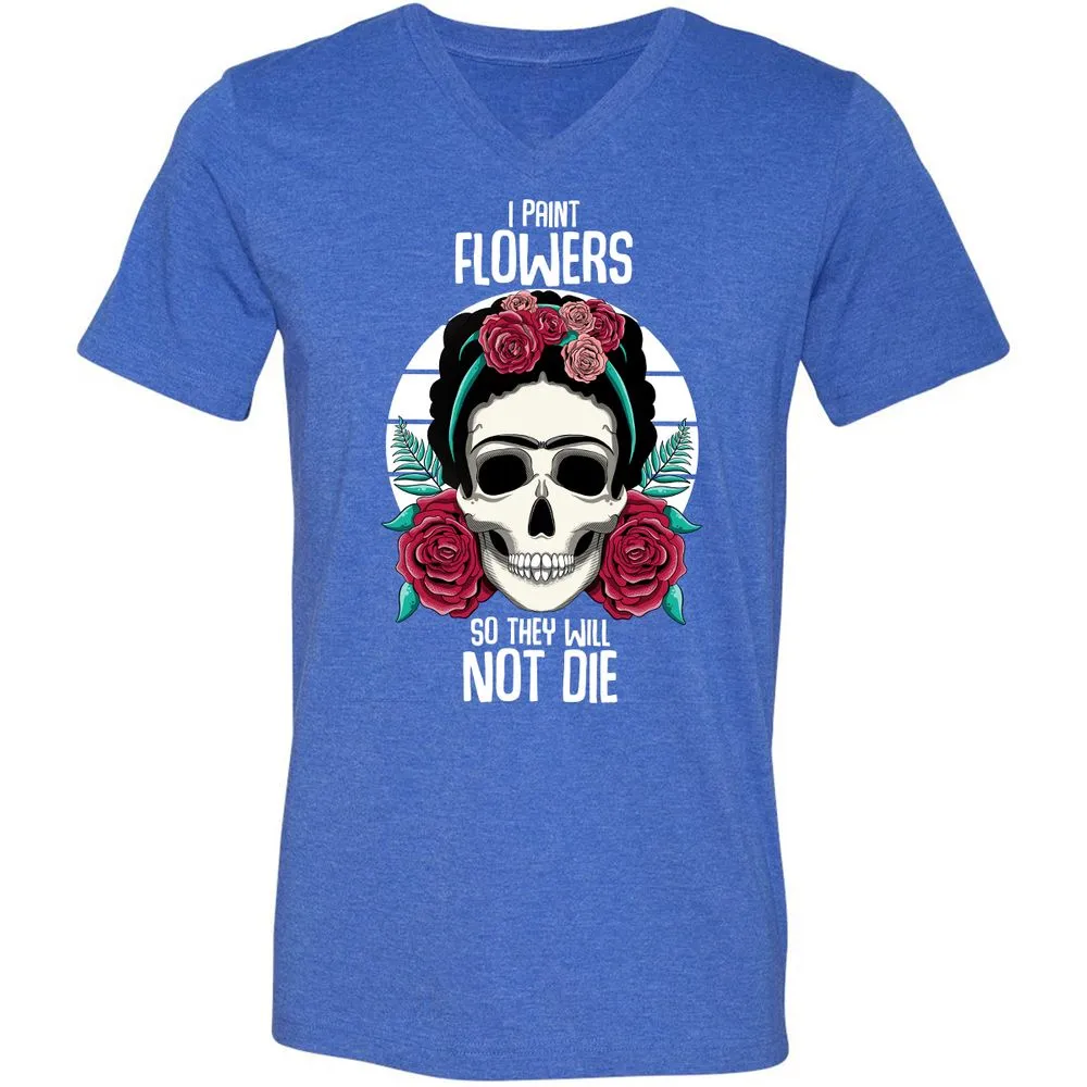 Unisex V-Neck T-Shirt - JXFCFX79 - Heather True Royal - 14