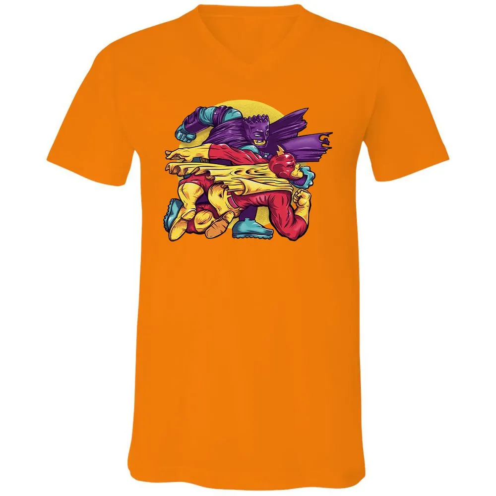 Unisex V-Neck T-Shirt - Y2S4BER6 - Orange - 11