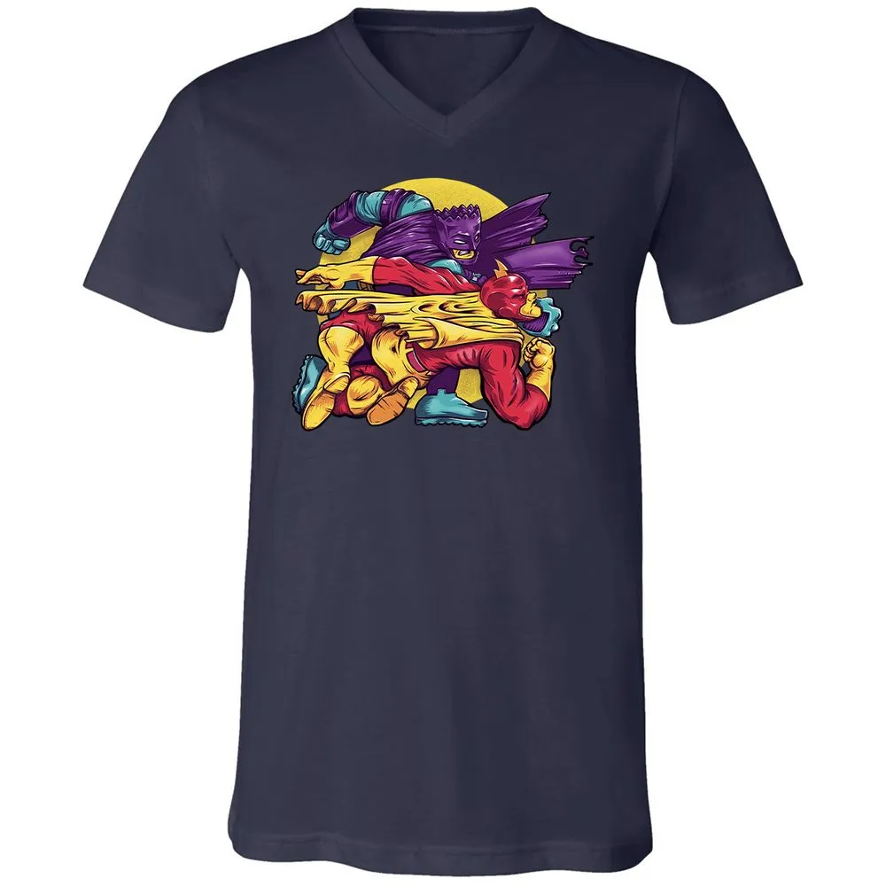 Unisex V-Neck T-Shirt - Y2S4BER6 - Navy - 2