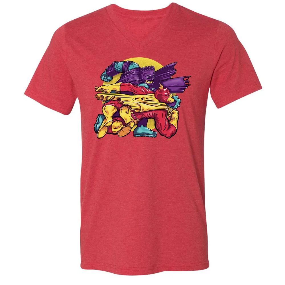 Unisex V-Neck T-Shirt - Y2S4BER6 - Heather Red - 16