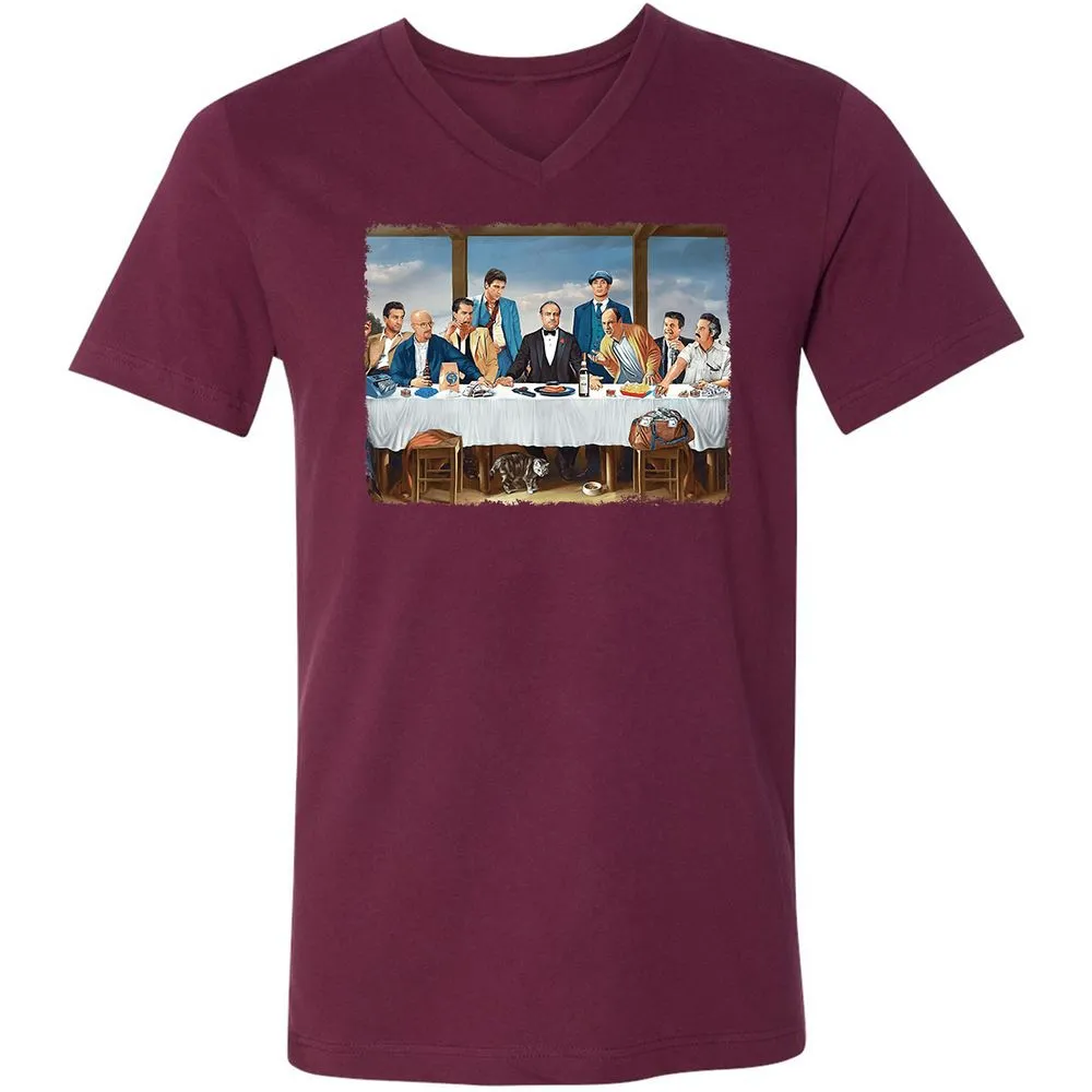 Unisex V-Neck T-Shirt - F6Y2ZLEL - Maroon - 6