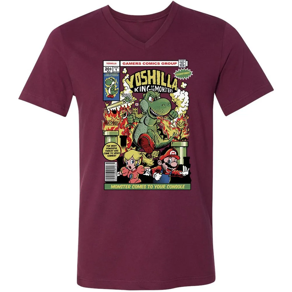 Unisex V-Neck T-Shirt - LM5NEKAH - Maroon - 6