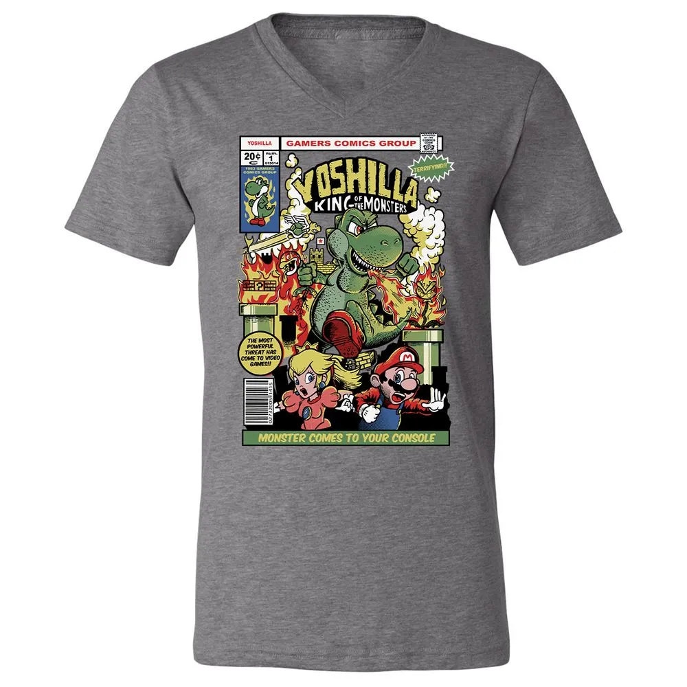 Unisex V-Neck T-Shirt - LM5NEKAH - Deep Heather - 13