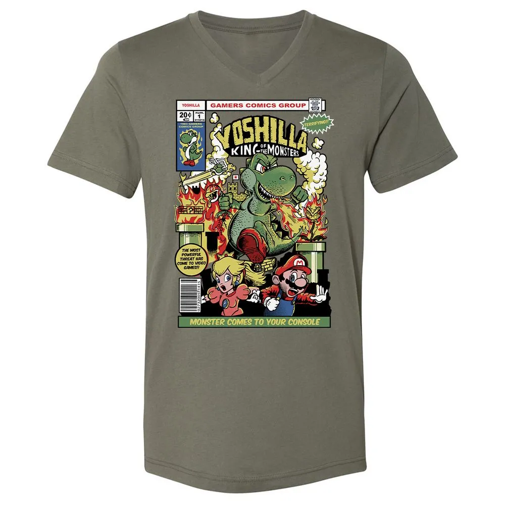 Unisex V-Neck T-Shirt - LM5NEKAH - Military Green - 10