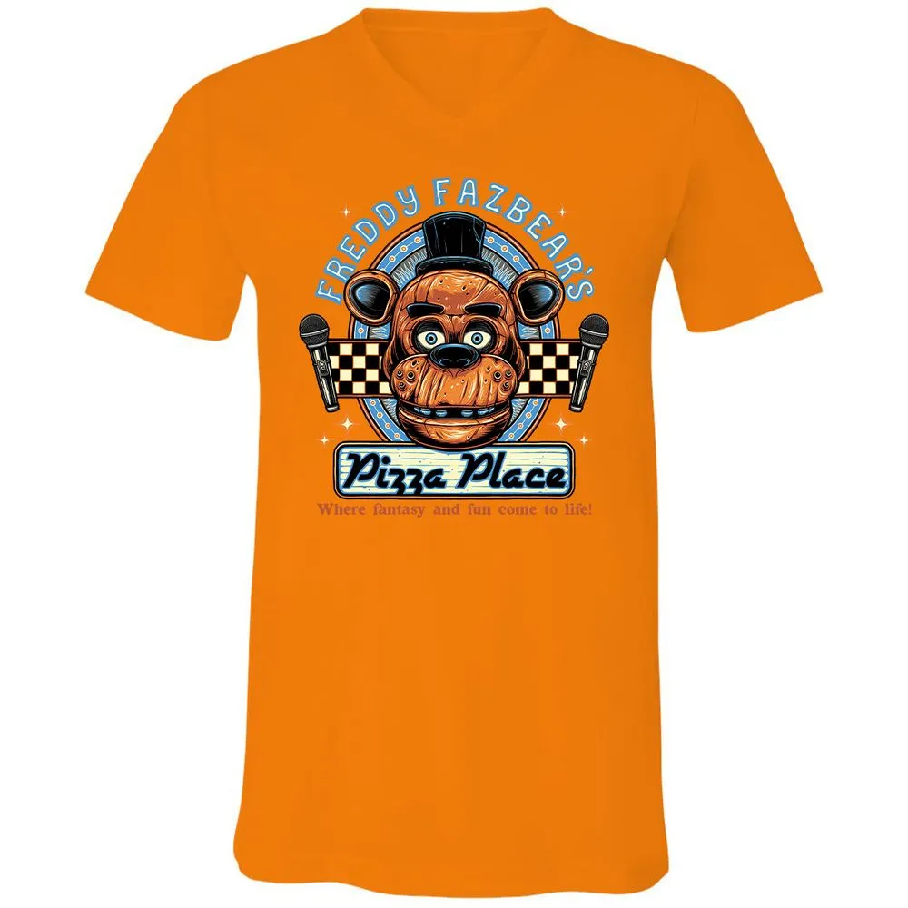 Unisex V-Neck T-Shirt - TBH9T4WC - Orange - 11