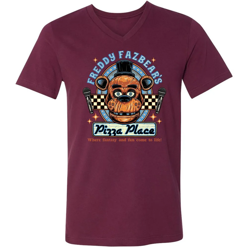 Unisex V-Neck T-Shirt - TBH9T4WC - Maroon - 6