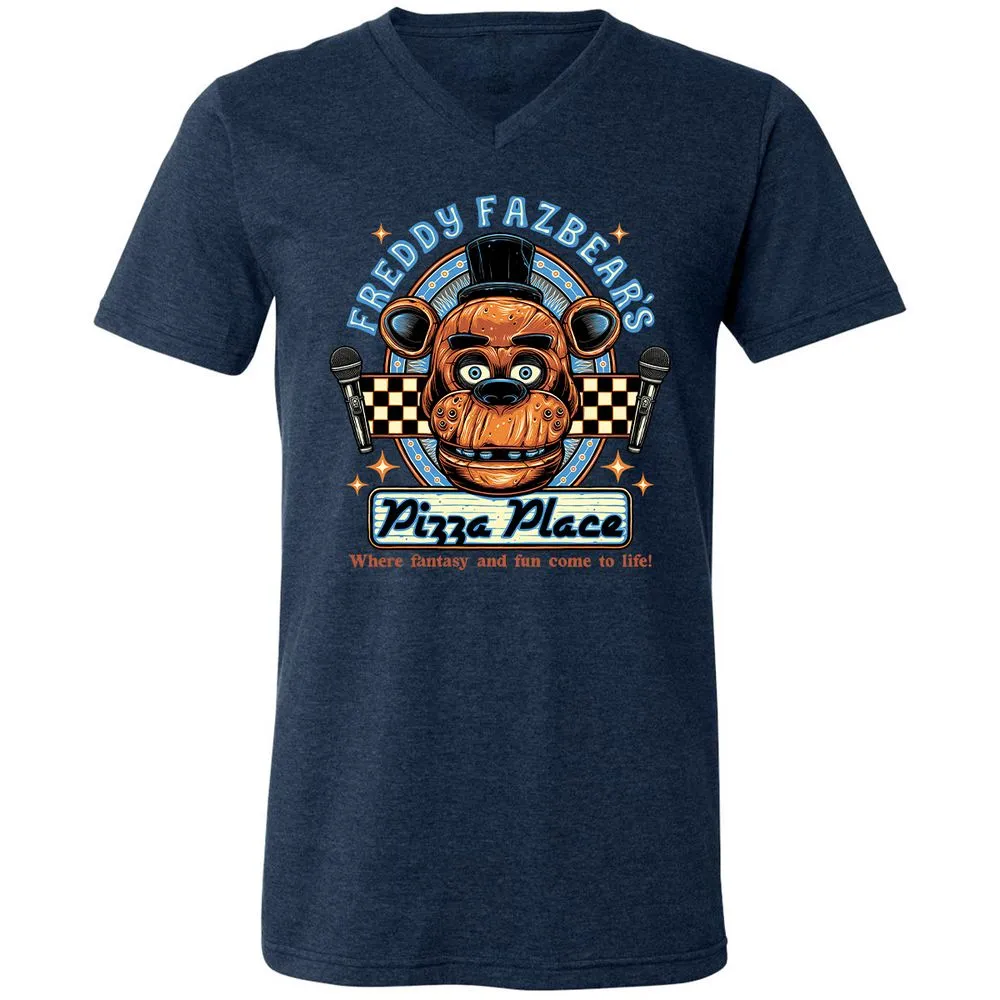 Unisex V-Neck T-Shirt - TBH9T4WC - Heather Navy - 15