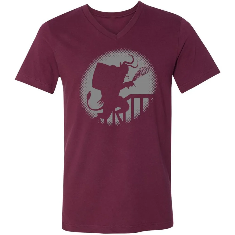 Unisex V-Neck T-Shirt - 4YNB32GQ - Maroon - 6