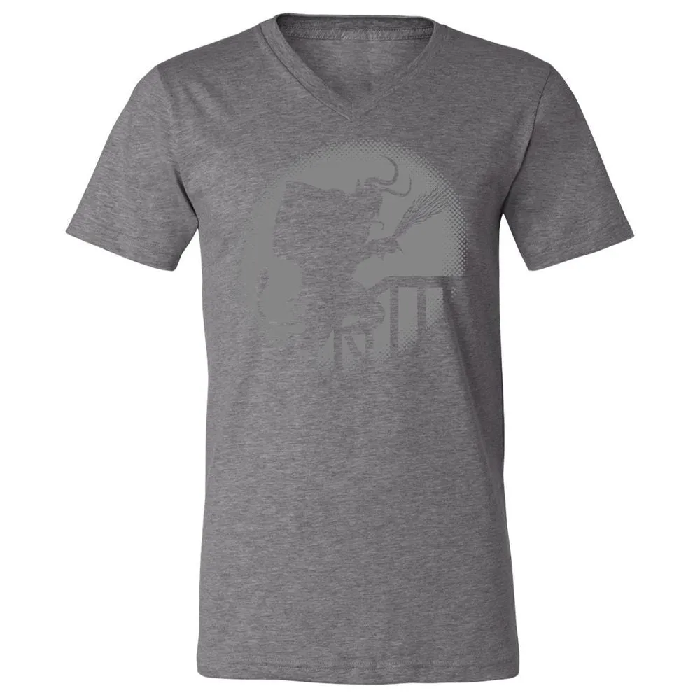 Unisex V-Neck T-Shirt - 4YNB32GQ - Deep Heather - 13