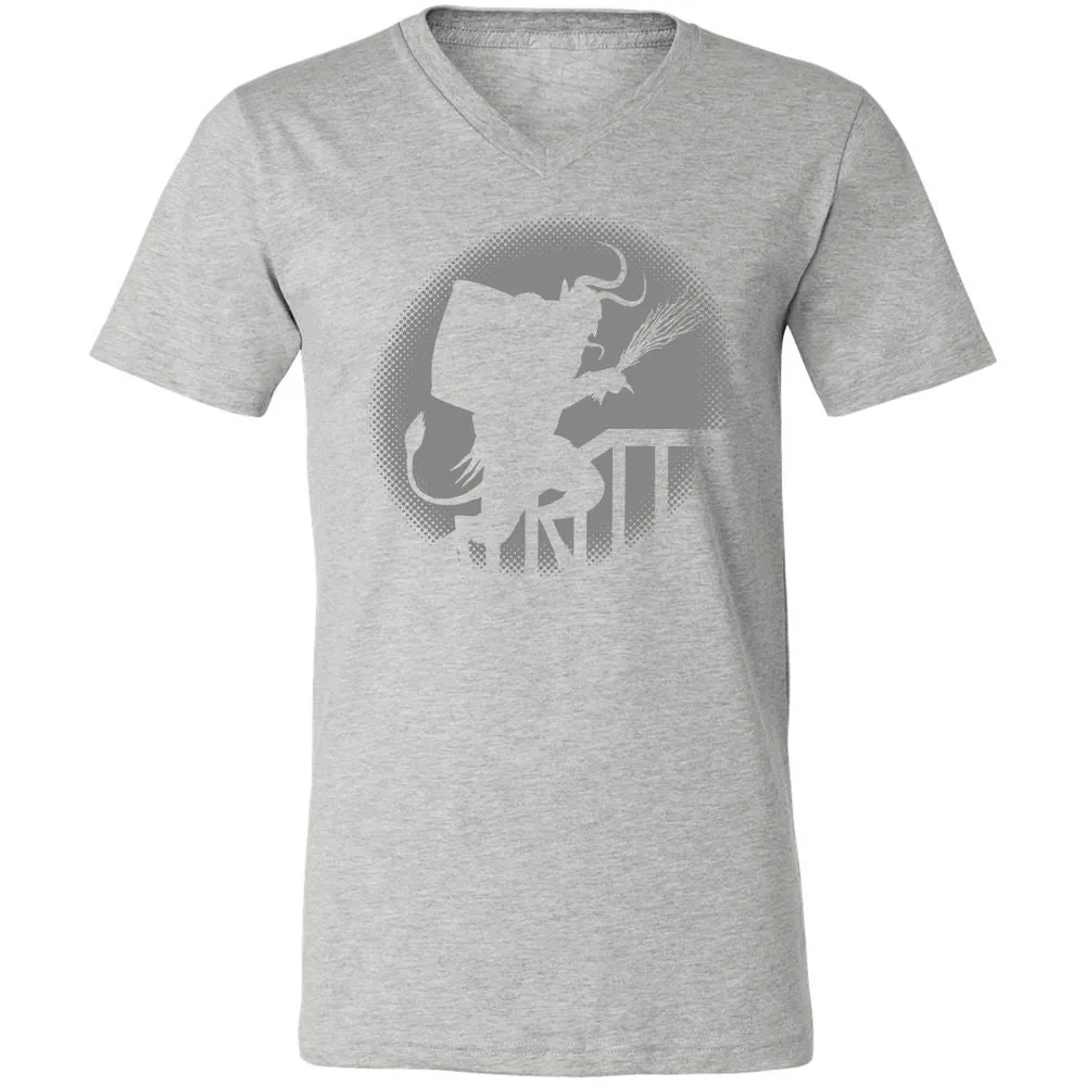 Unisex V-Neck T-Shirt - 4YNB32GQ - Athletic Heather - 7