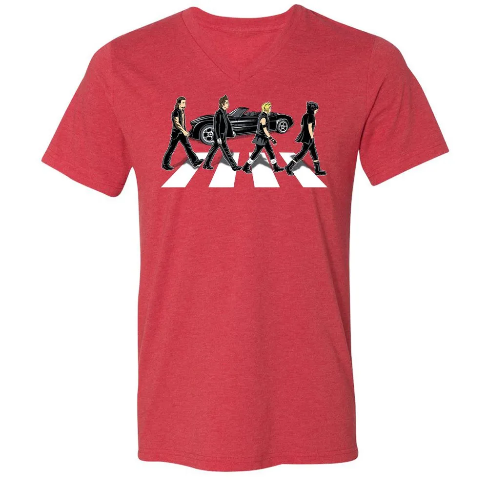 Unisex V-Neck T-Shirt - GMDS5DWA - Heather Red - 16
