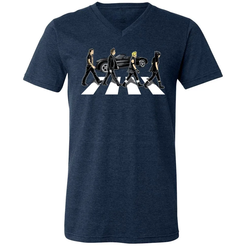 Unisex V-Neck T-Shirt - GMDS5DWA - Heather Navy - 15