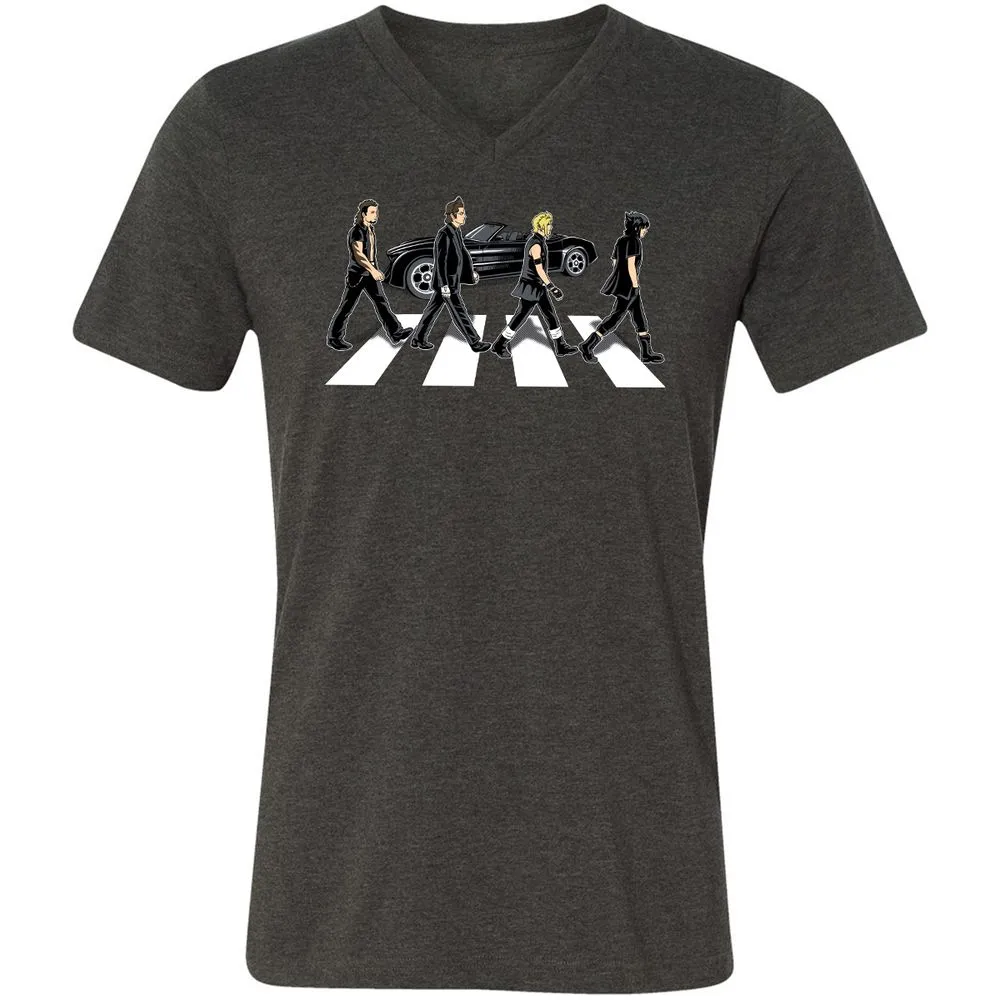 Unisex V-Neck T-Shirt - GMDS5DWA - Dark Grey Heather - 8
