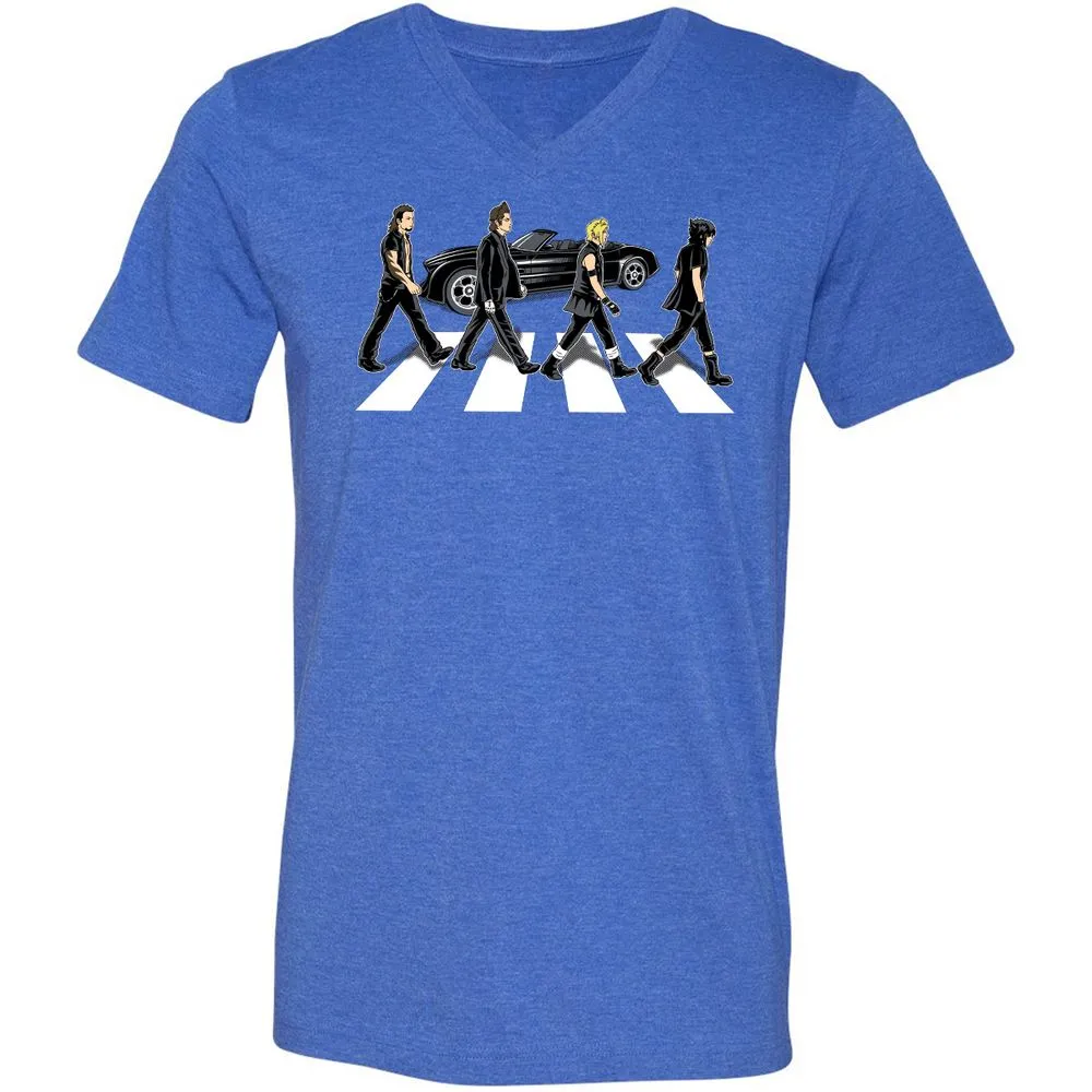 Unisex V-Neck T-Shirt - GMDS5DWA - Heather True Royal - 14