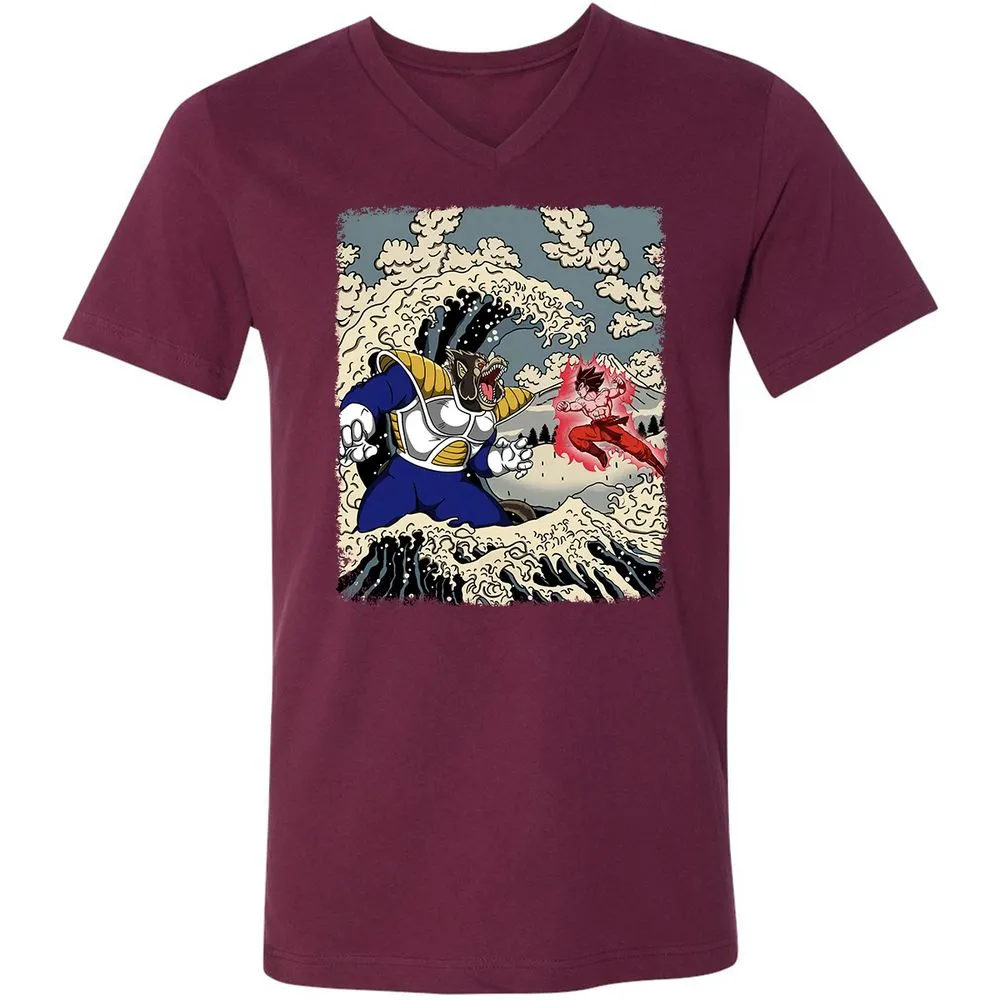 Unisex V-Neck T-Shirt - 9PRUS685 - Maroon - 6