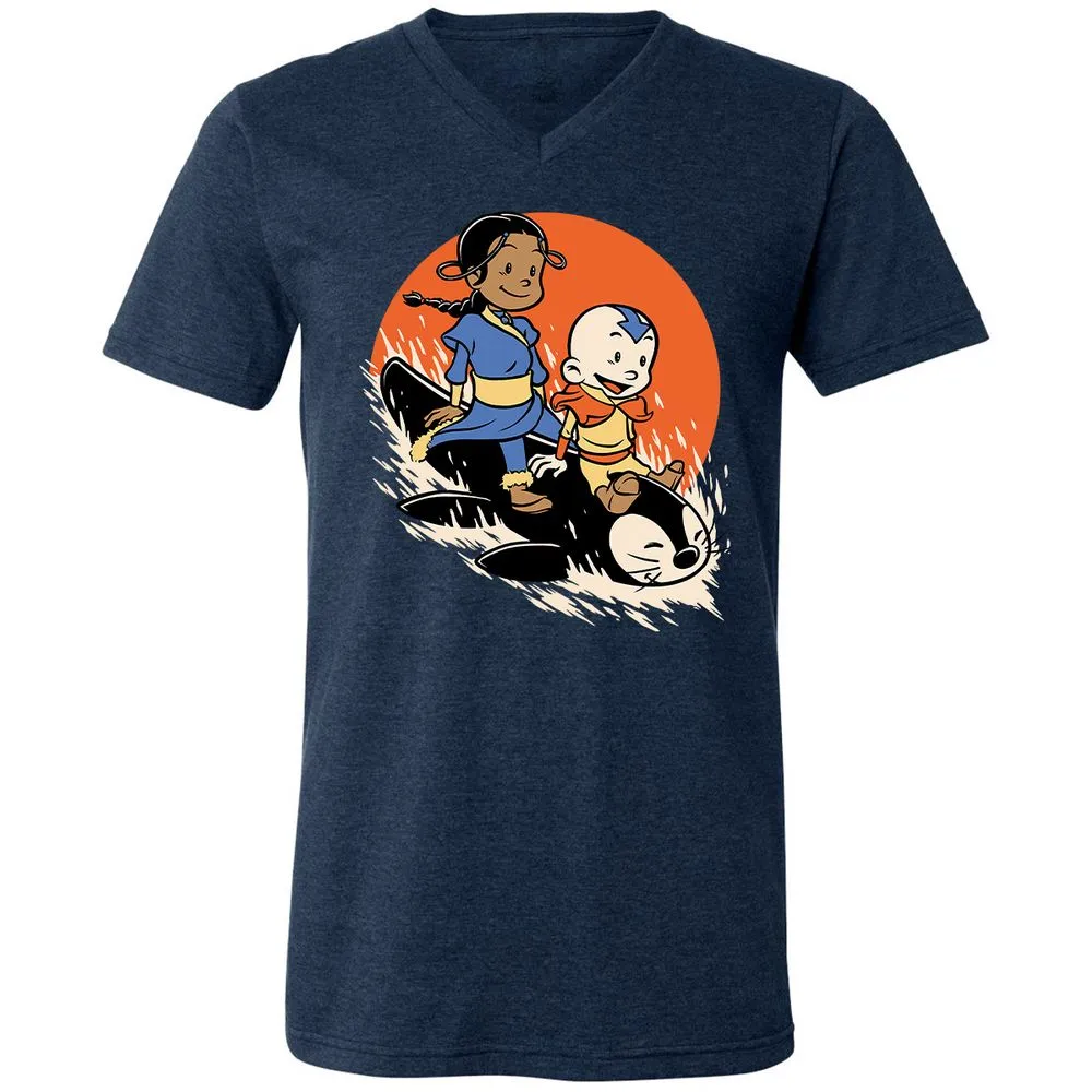 Unisex V-Neck T-Shirt - 9EGLJ1FN - Heather Navy - 15