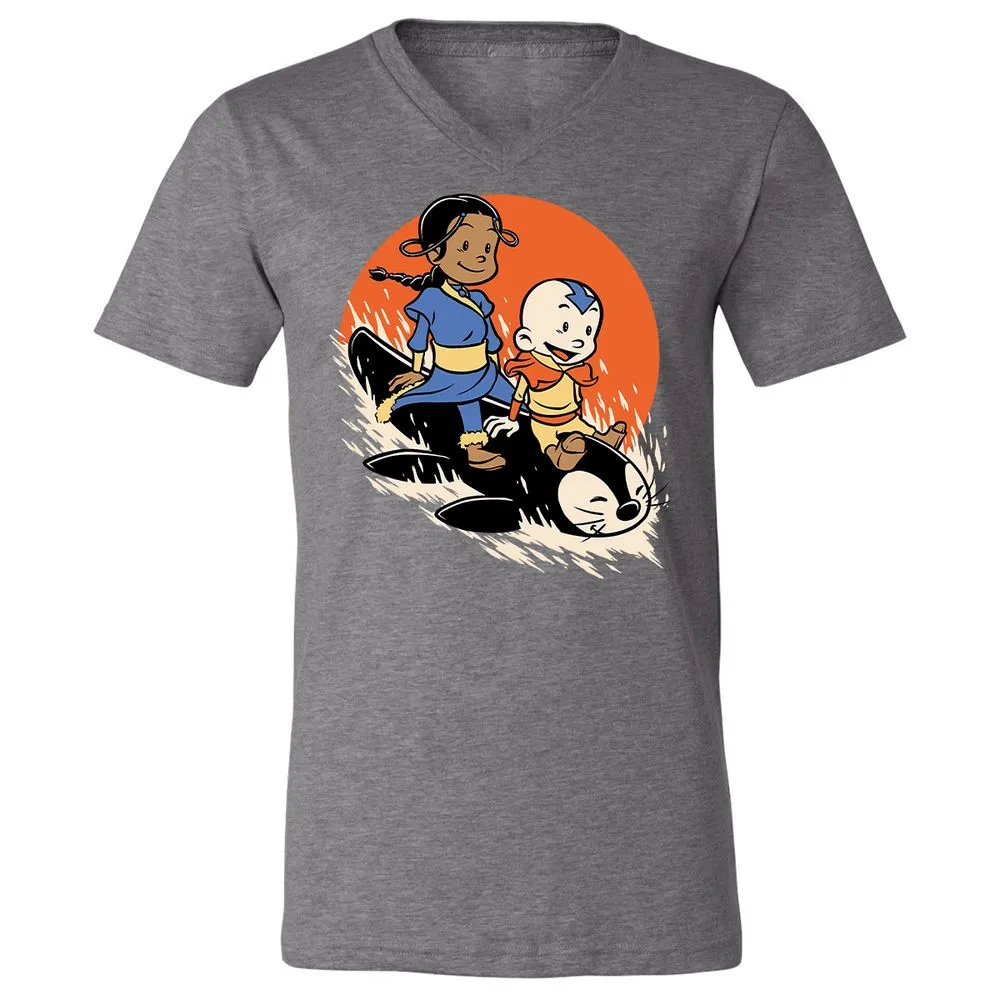 Unisex V-Neck T-Shirt - 9EGLJ1FN - Deep Heather - 13