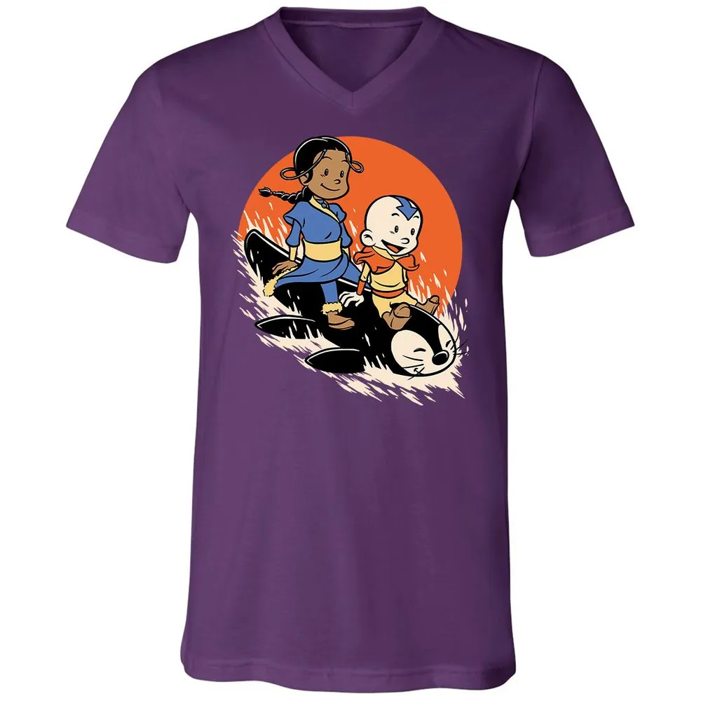 Unisex V-Neck T-Shirt - 9EGLJ1FN - Team Purple - 9