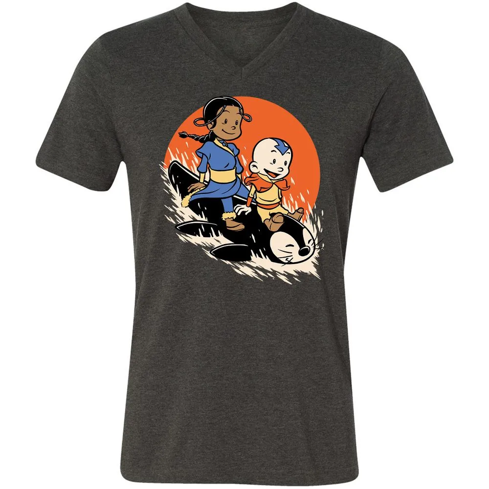 Unisex V-Neck T-Shirt - 9EGLJ1FN - Dark Grey Heather - 8