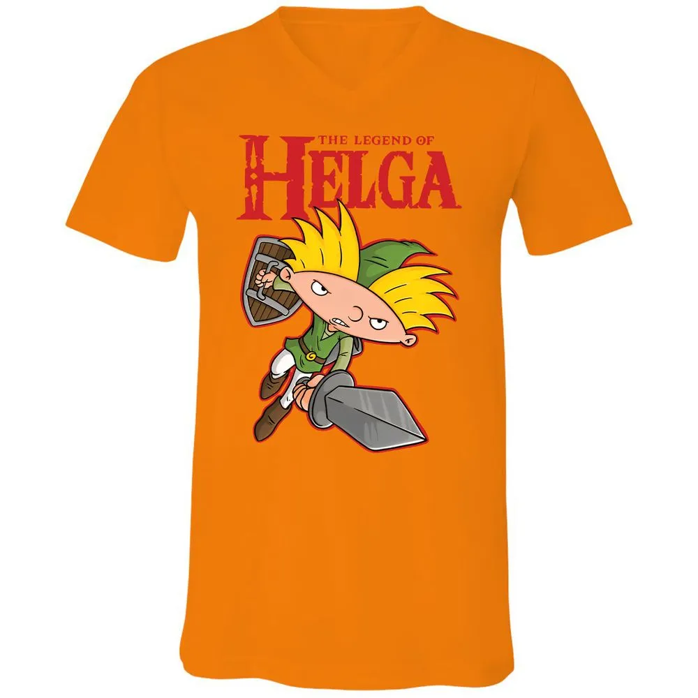 Unisex V-Neck T-Shirt - Y9K1LTRT - Orange - 11
