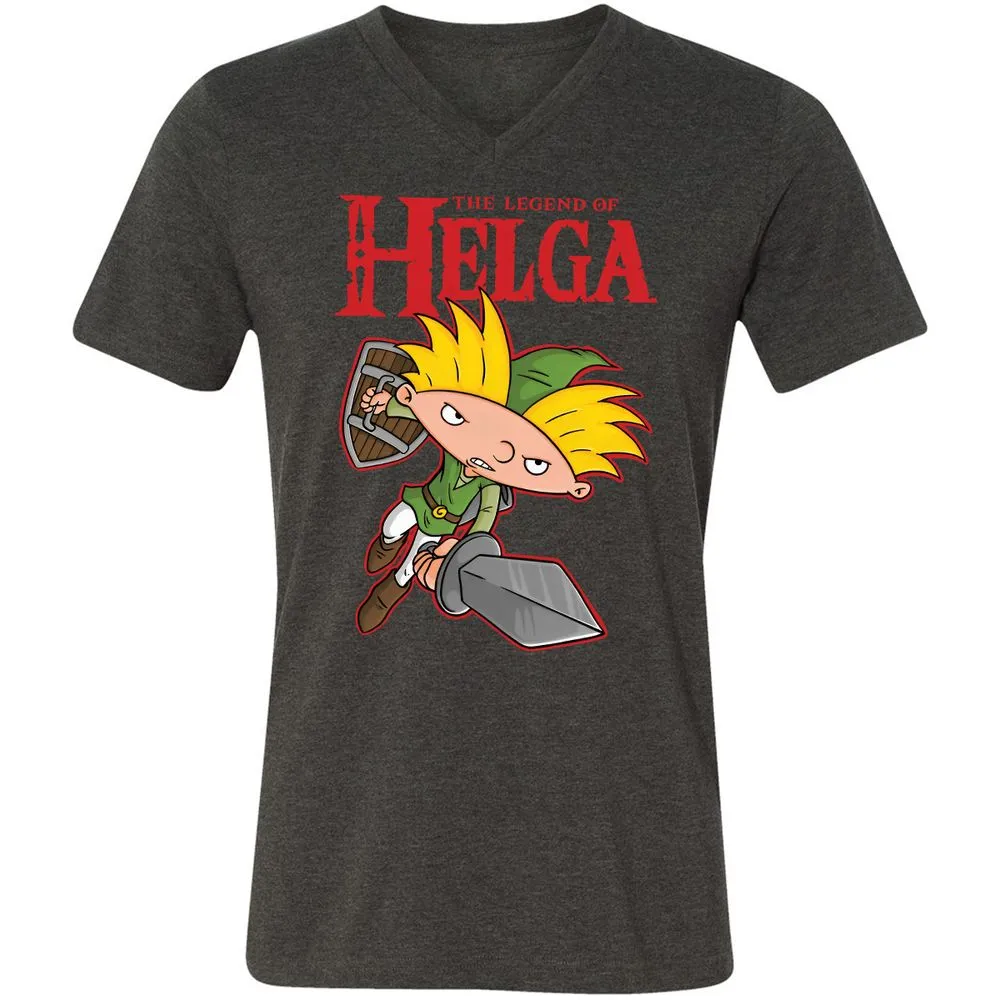 Unisex V-Neck T-Shirt - Y9K1LTRT - Dark Grey Heather - 8