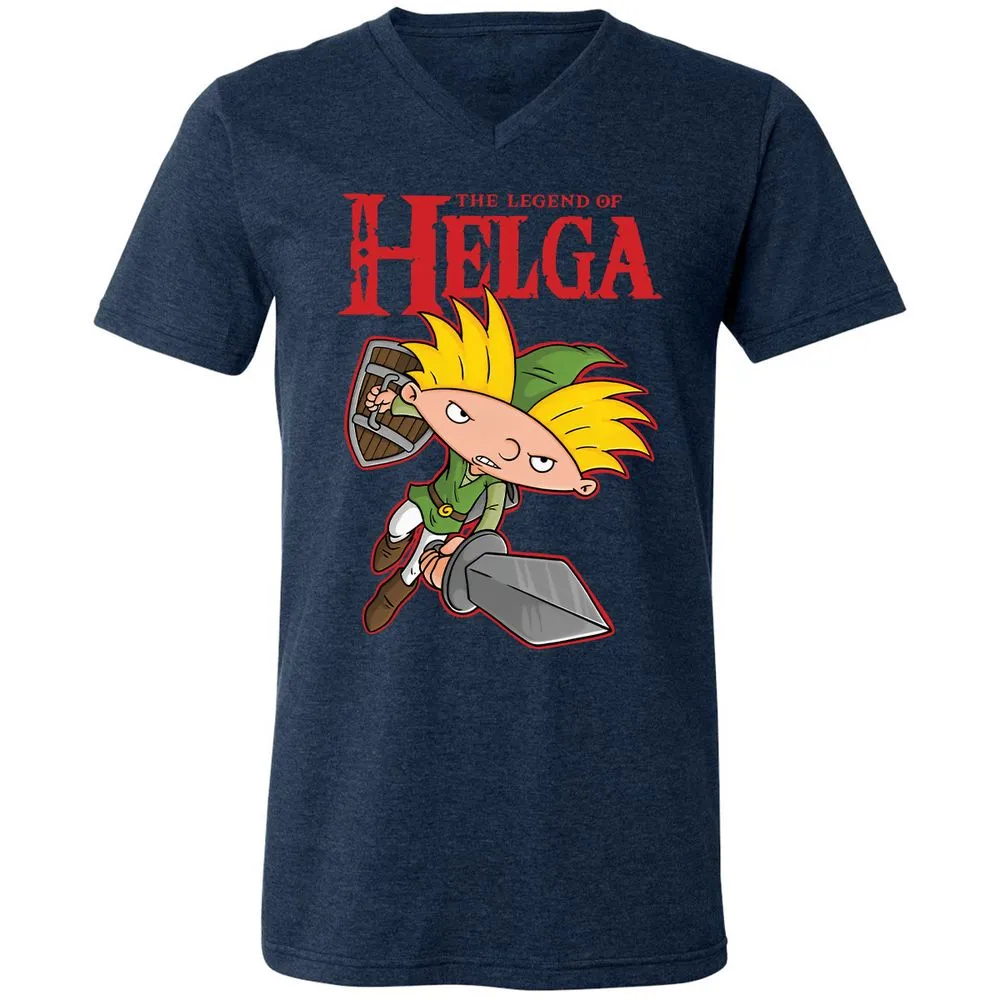 Unisex V-Neck T-Shirt - Y9K1LTRT - Heather Navy - 15