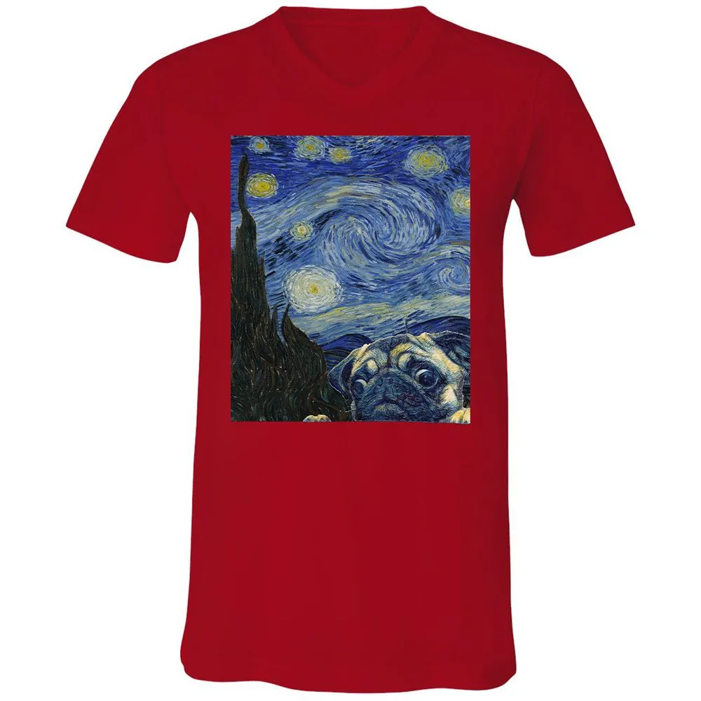 Unisex V-Neck T-Shirt - HJTLKY25 - Red - 3