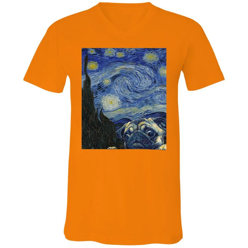 Unisex V-Neck T-Shirt - HJTLKY25 - Orange - 11