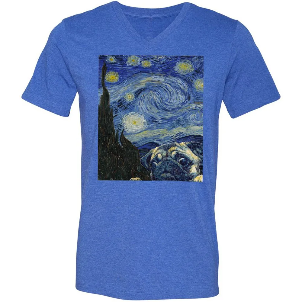 Unisex V-Neck T-Shirt - HJTLKY25 - Heather True Royal - 14