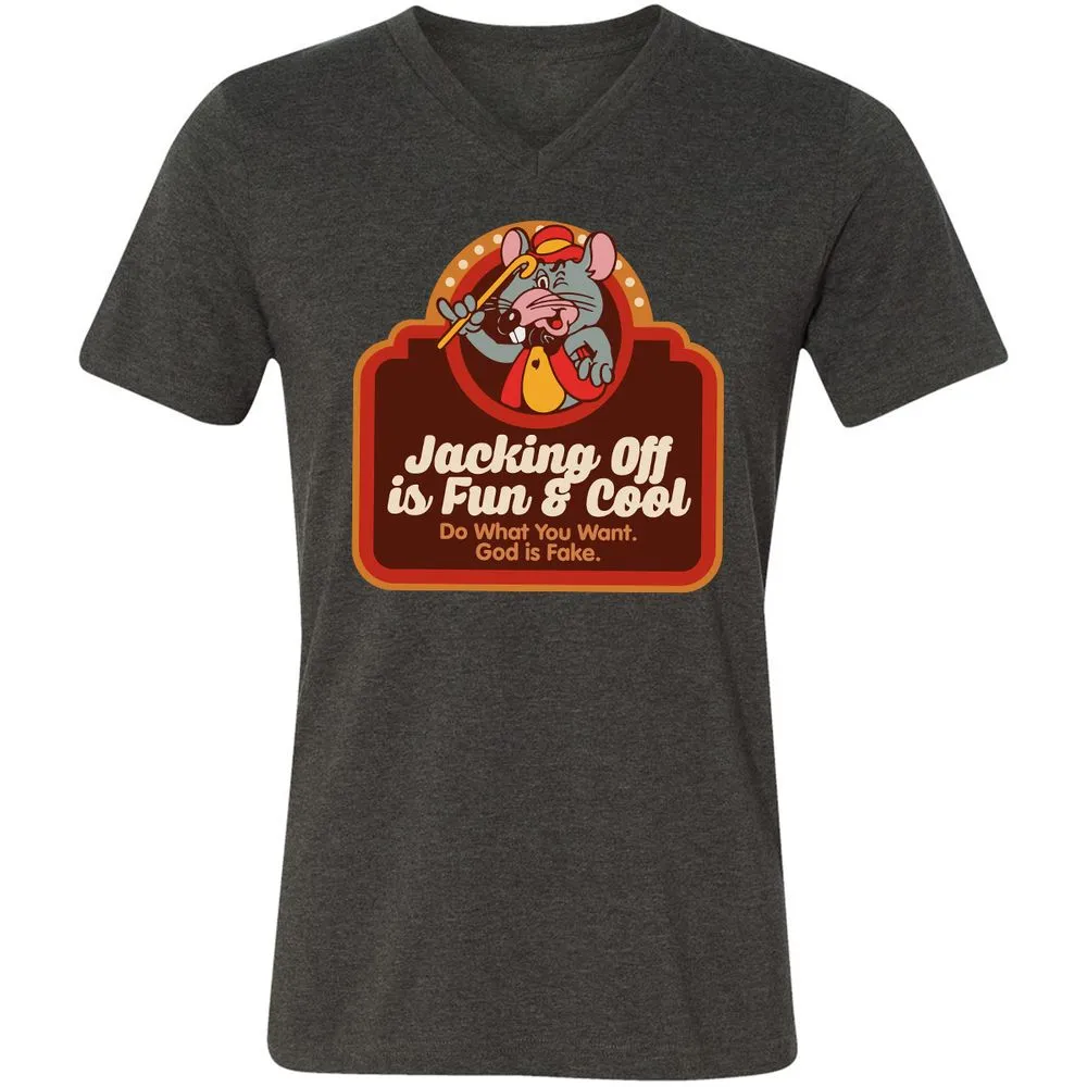Unisex V-Neck T-Shirt - VR7UDN2U - Dark Grey Heather - 8