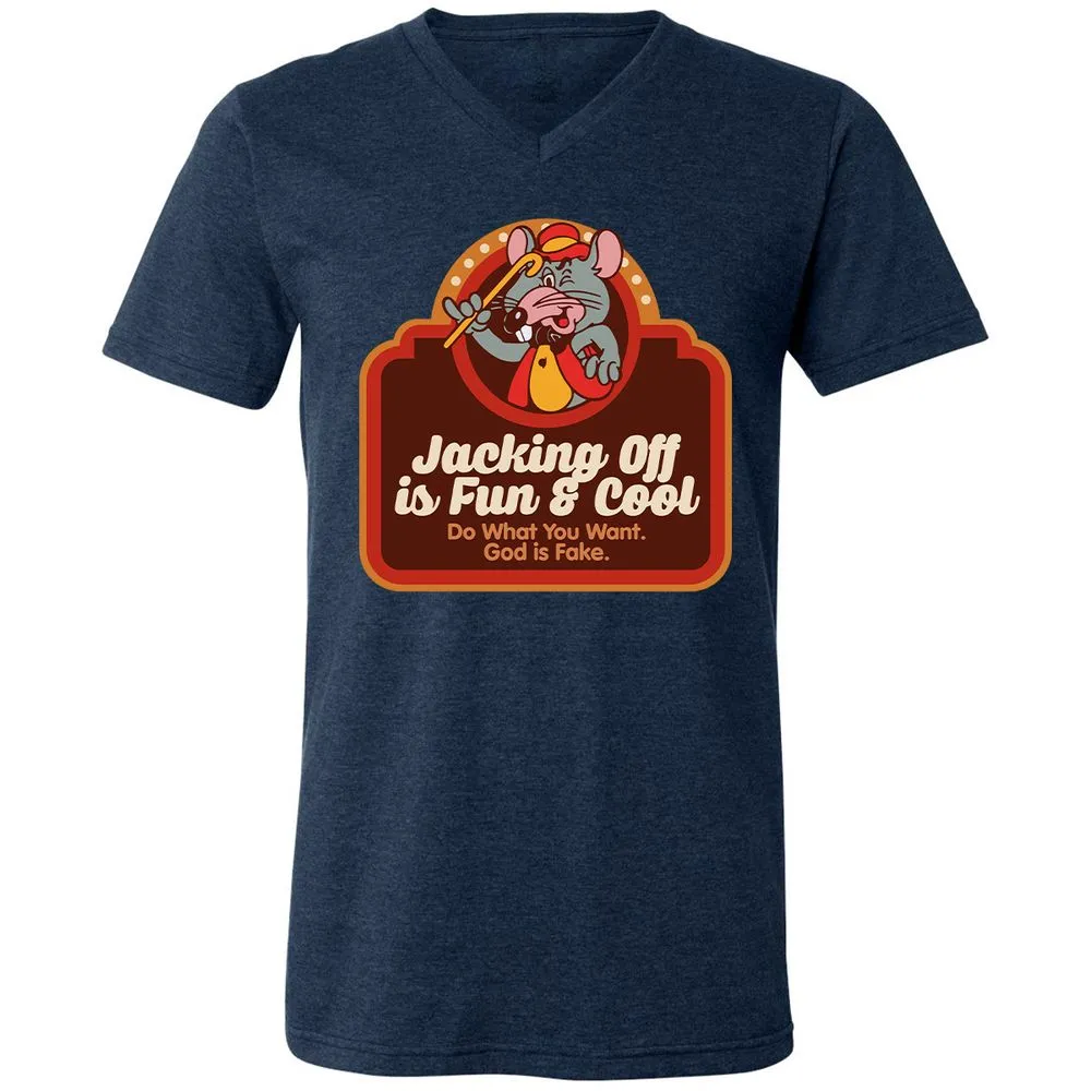 Unisex V-Neck T-Shirt - VR7UDN2U - Heather Navy - 15