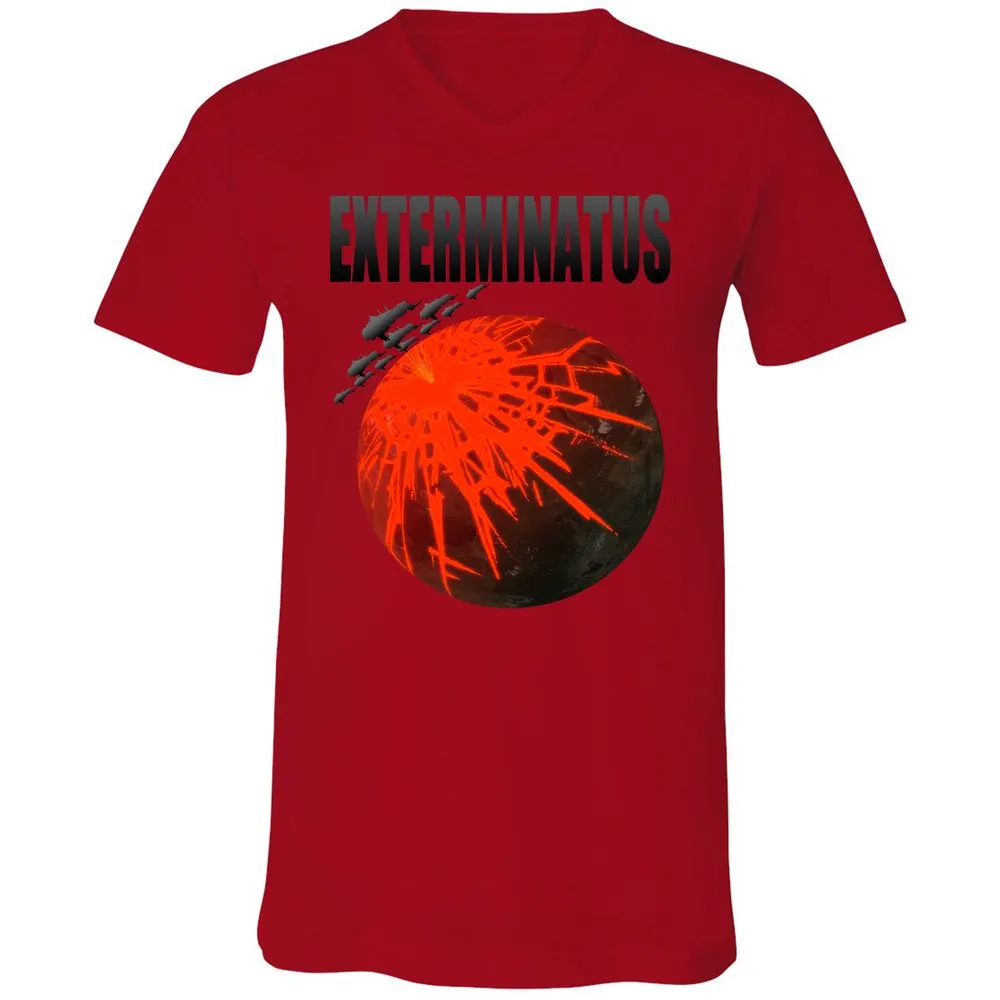 Unisex V-Neck T-Shirt - VJZCKVEC - Red - 3
