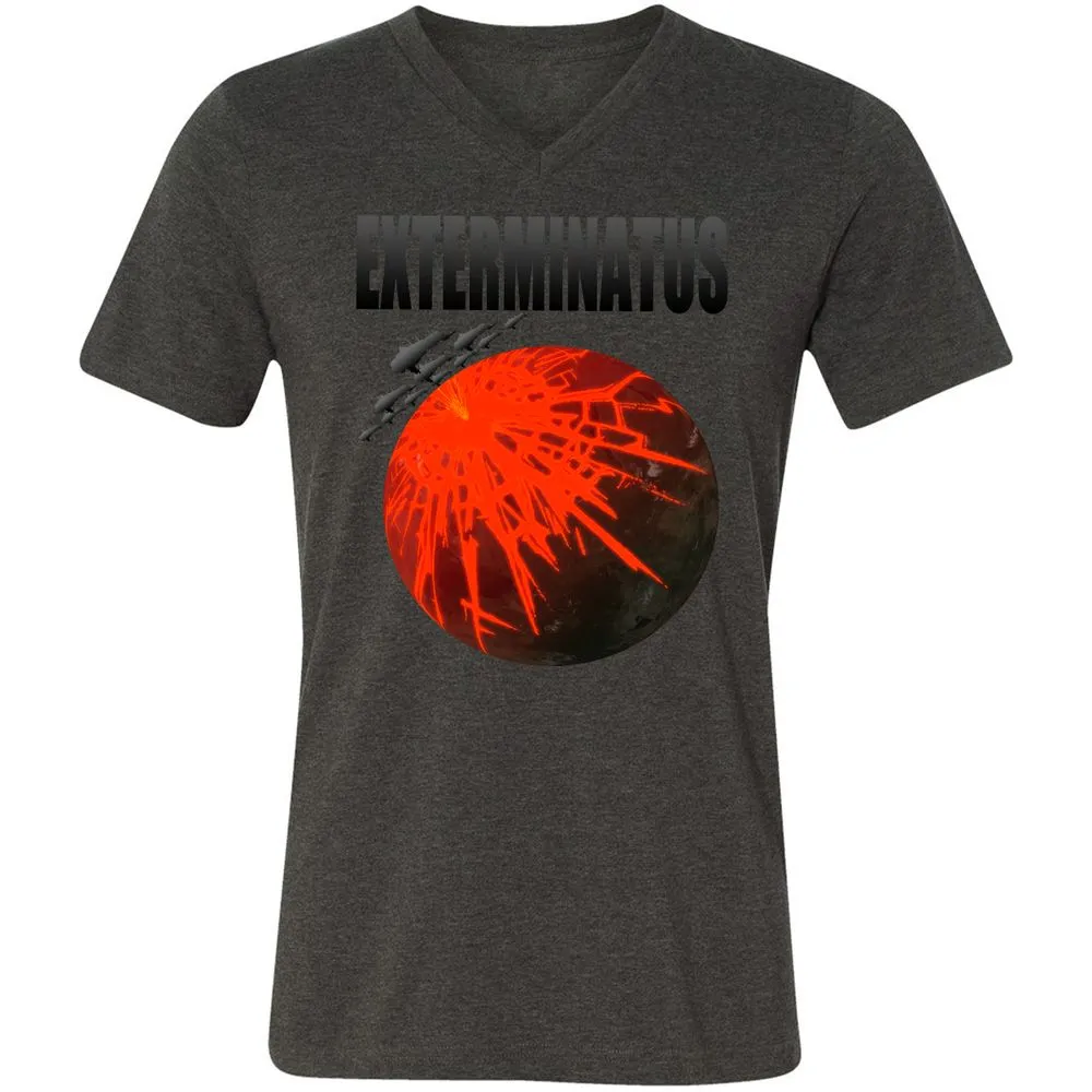 Unisex V-Neck T-Shirt - VJZCKVEC - Dark Grey Heather - 8