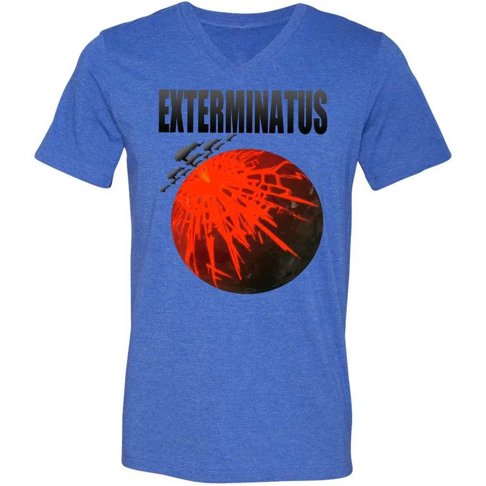 Unisex V-Neck T-Shirt - VJZCKVEC - Heather True Royal - 14
