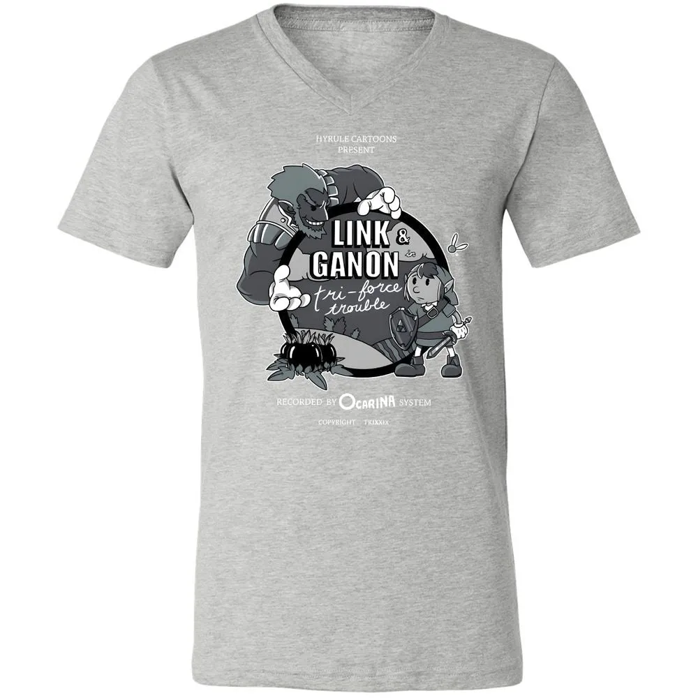 Unisex V-Neck T-Shirt - R5CWJQP9 - Athletic Heather - 7