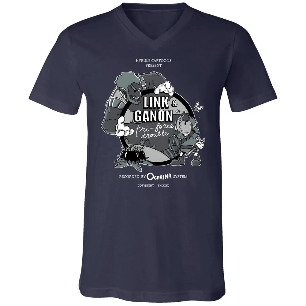 Unisex V-Neck T-Shirt - R5CWJQP9 - Navy - 2
