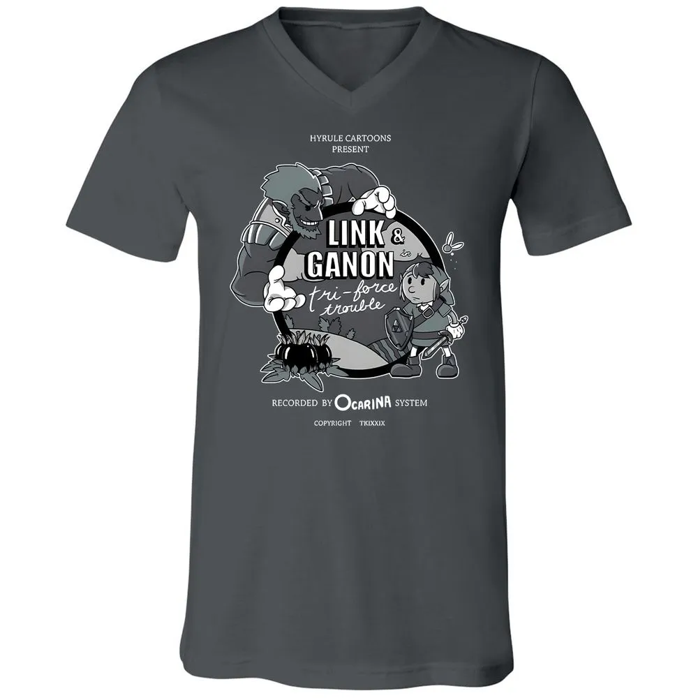 Unisex V-Neck T-Shirt - R5CWJQP9 - Asphalt - 12