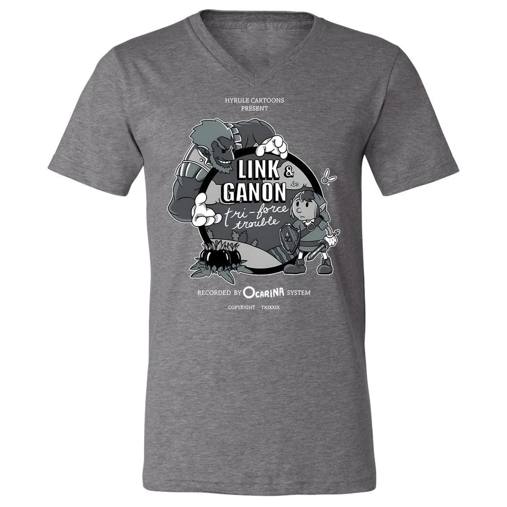 Unisex V-Neck T-Shirt - R5CWJQP9 - Deep Heather - 13