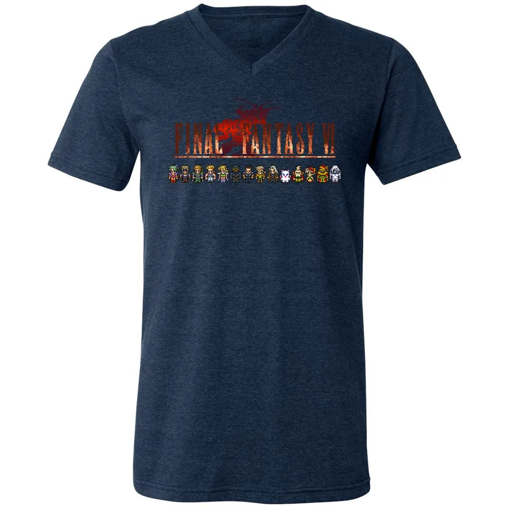 Unisex V-Neck T-Shirt - TE4GHWS2 - Heather Navy - 15