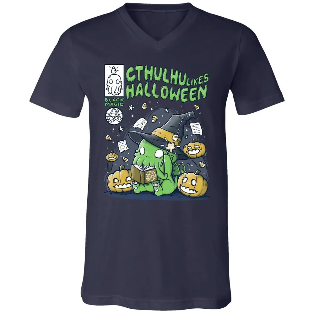 Unisex V-Neck T-Shirt - EGSXQRHN - Navy - 2