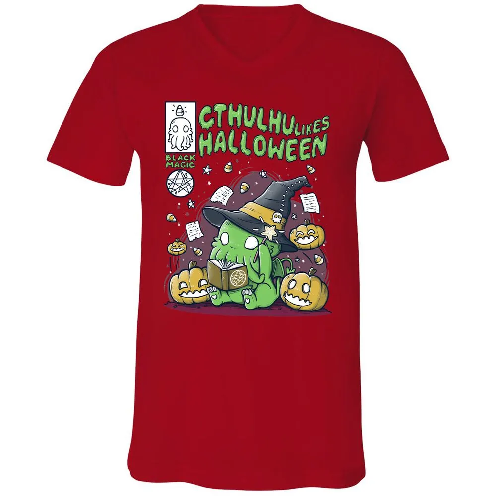 Unisex V-Neck T-Shirt - EGSXQRHN - Red - 3