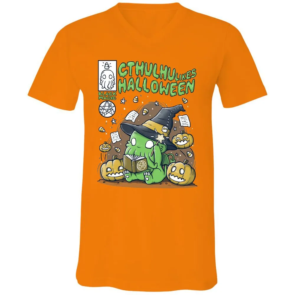 Unisex V-Neck T-Shirt - EGSXQRHN - Orange - 11