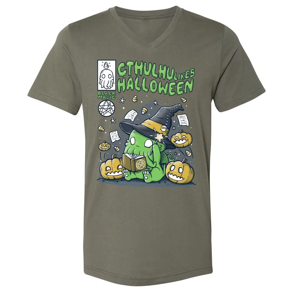 Unisex V-Neck T-Shirt - EGSXQRHN - Military Green - 10