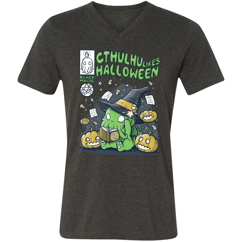 Unisex V-Neck T-Shirt - EGSXQRHN - Dark Grey Heather - 8