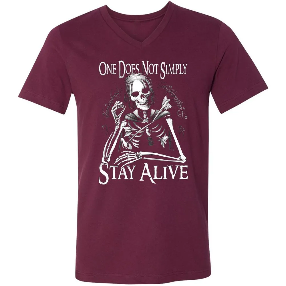Unisex V-Neck T-Shirt - 1MJZKDXE - Maroon - 6