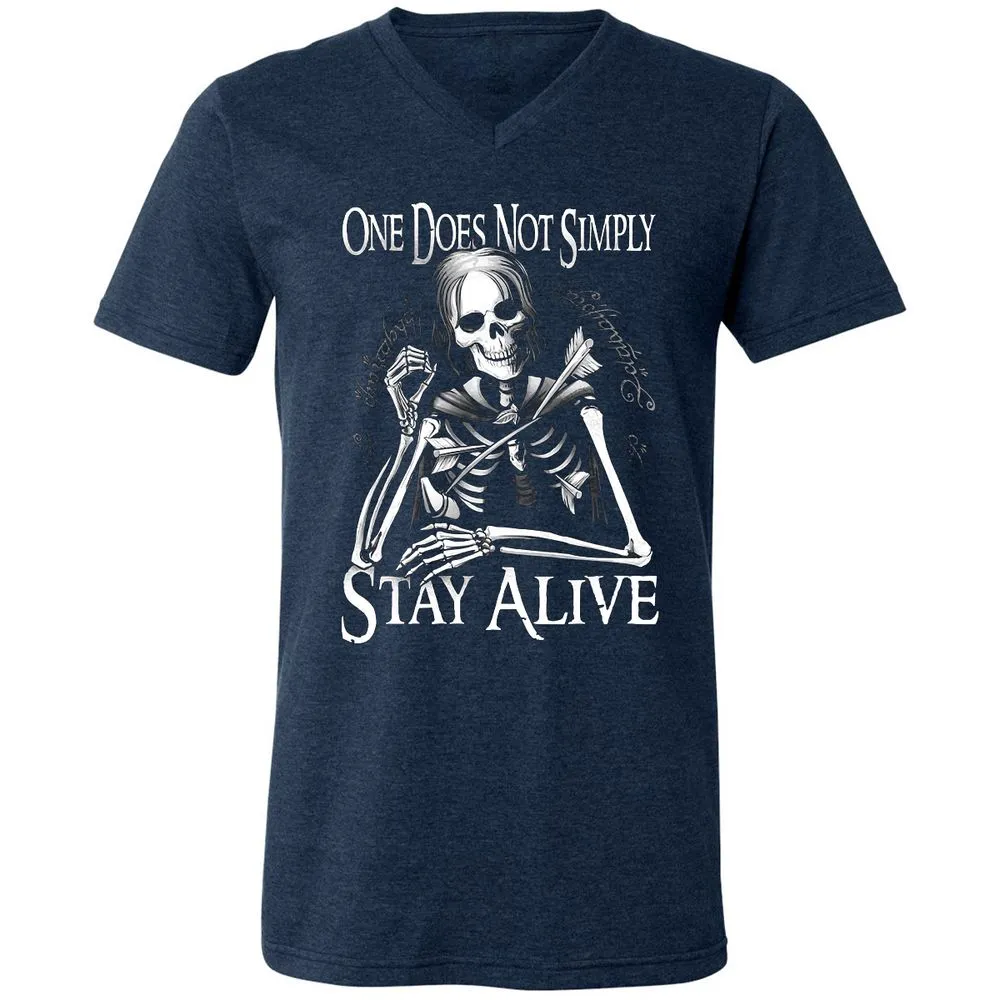 Unisex V-Neck T-Shirt - 1MJZKDXE - Heather Navy - 15