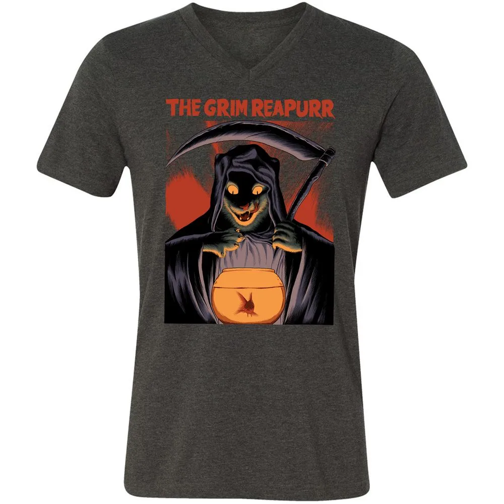 Unisex V-Neck T-Shirt - P2FJHAYT - Dark Grey Heather - 8