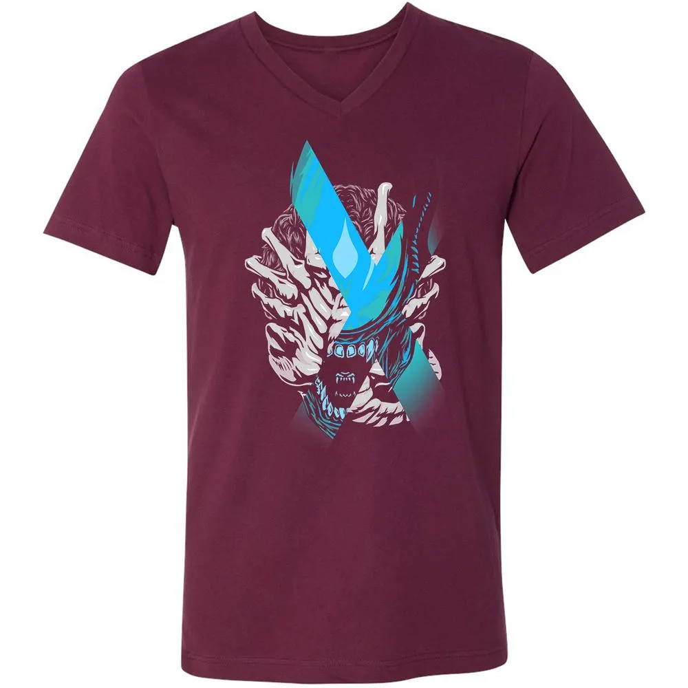 Unisex V-Neck T-Shirt - X6XW7949 - Maroon - 6