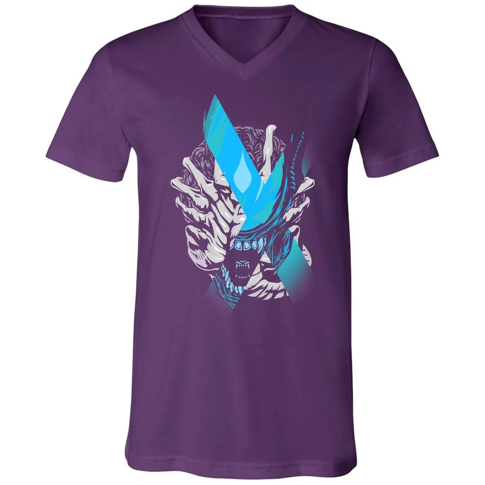 Unisex V-Neck T-Shirt - X6XW7949 - Team Purple - 9