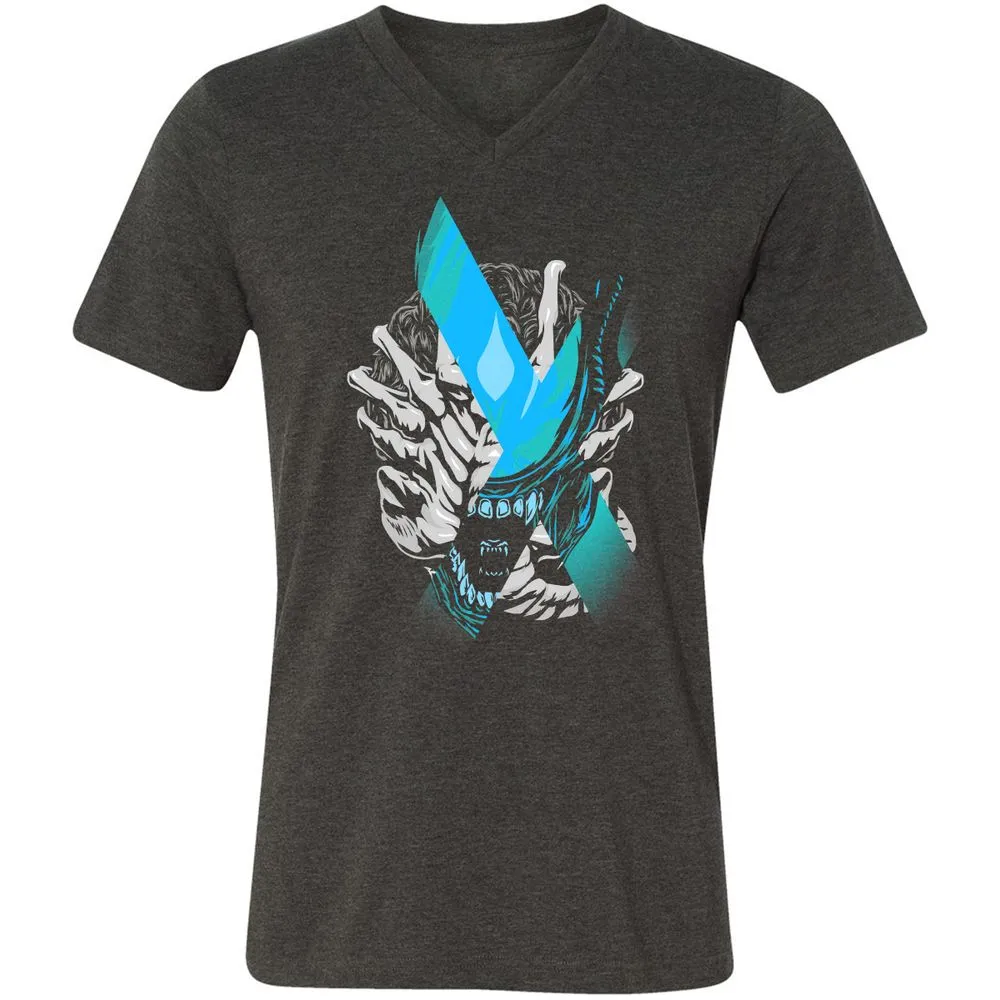 Unisex V-Neck T-Shirt - X6XW7949 - Dark Grey Heather - 8